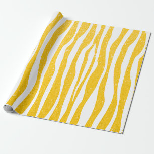 Soft Golden Yellow Glitter Zebra Animal Print Cadeaupapier