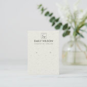 SOFT GRAY CERAMIC TEXTURE EARRING DISPLAY LOGO VISITEKAARTJE (Staand voorkant)
