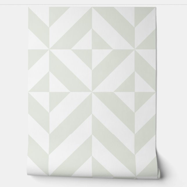 Soft Gray Geometric Art Deco Behang (Afrollen)