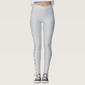 Soft Gray Personalized Custom Text Vertical Leggings (Voorkant)