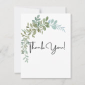 Soft Green Eucalyptus Watercolor Rustic Wedding Bedankkaart (Voorkant)