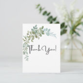 Soft Green Eucalyptus Watercolor Rustic Wedding Bedankkaart (Staand voorkant)