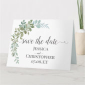 Soft Green Eucalyptus Watercolor Rustic Wedding Kaart (Voorkant)