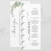 Soft Green Eucalyptus Watercolor Rustic Wedding Menu (Voorkant / Achterkant)
