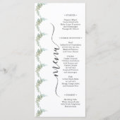 Soft Green Eucalyptus Watercolor Rustic Wedding Menu (Voorkant)