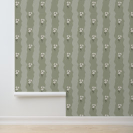 Soft Green Floral Behang