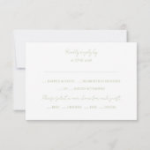 Soft Green Floral Monogramme Mariage RSVP (Dos)