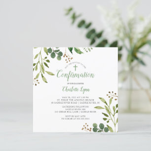 Soft Green Leaf Confirmation Kaart
