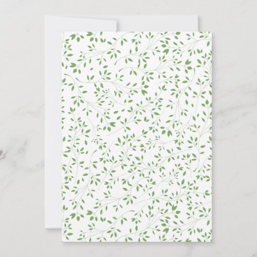 Soft Green Leaf Confirmation Kaart (Achterkant)