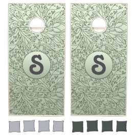 Soft Green Leafy Monogram bruiloft