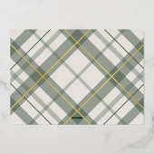 Soft Green Tartan Plaid Christmas Folie Kaart (Achterkant)