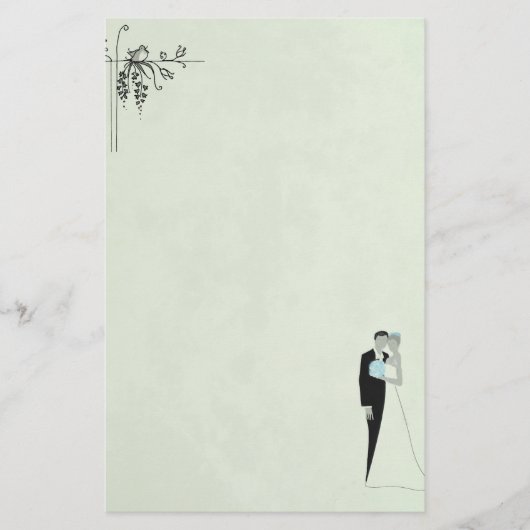 Soft Green Wedding Briefpapier (Voorkant)