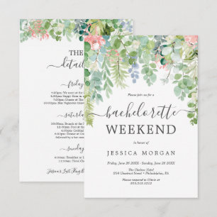 Soft Greenery Bachelorette Party nodigt Kaart uit