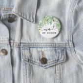 Soft Greenery Bridal Party Button - Maid (In situ)