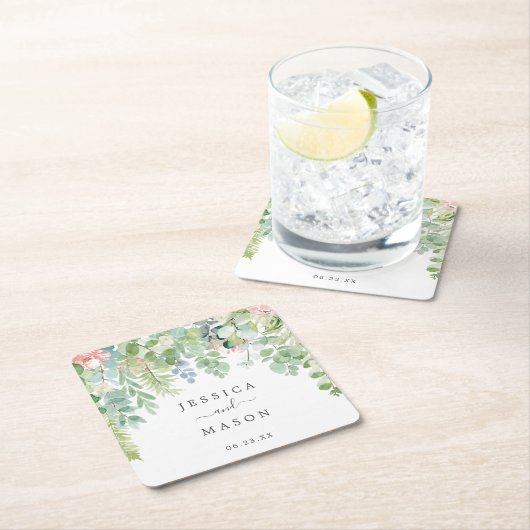 Soft Greenery bruiloft Onderzetters (Insitu)