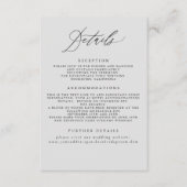 Soft Grey Bruiloft Informatie Behuizing Kaart (Voorkant)