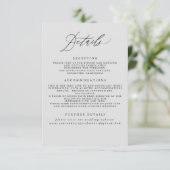 Soft Grey Bruiloft Informatie Behuizing Kaart (Staand voorkant)