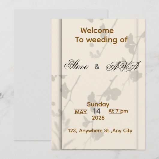 Soft Grey Elegant Wedding Invitation | Romantic &  (Devant / Derrière)