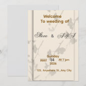 Soft Grey Elegant Wedding Invitation | Romantic & Kaart (Voorkant / Achterkant)