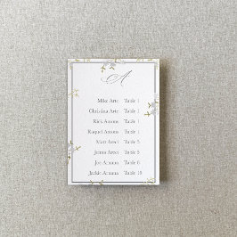 Soft Grey Floral Elegant Wedding Seating Chart Kaart
