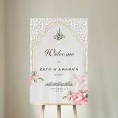 Soft Grey & Florals Islamic Wedding Acrylic Sign