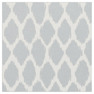 Soft Grey Ikat Ogee Pattern Stof