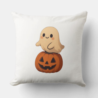 Soft Halloween pillow featuring a cute ghost on a  Kussen