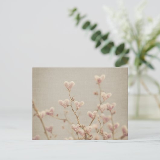 Soft Heart Blossom Postcard – Romantic Botanical Briefkaart (Staand voorkant)