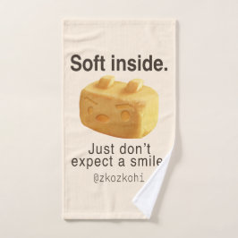 Soft Inside: Iron T Pineapple Cake Funny Quote Art Handdoek
