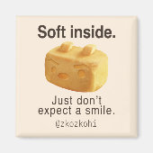 Soft Inside: Iron T Pineapple Cake Funny Quote Art Magneet (Voorkant)