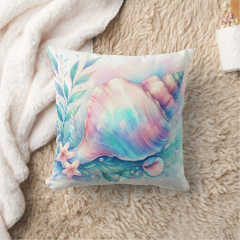 Soft Iridescent Pastel Hues Conch Seashell Kussen