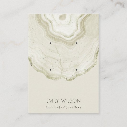 Soft Ivory Gold Agate Marble 2 Earning Display Visitekaartje (Voorkant)