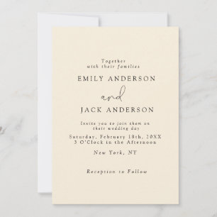 Soft Ivory Moderne Élégance Chic Faire-part de mar