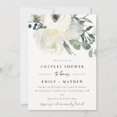 SOFT IVORY WHITE FLORA WATERVERF COUPLY SHOWER KAART (Voorkant)