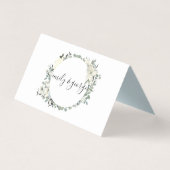 SOFT IVORY WHITE FLORAL BUNCH WEDDING PLACE CARDS KAART (Achterkant)