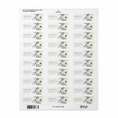 SOFT IVORY WHITE FLORAL WATERVERF BUNCH ADRES ETIKET (Full Sheet)