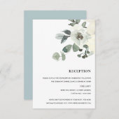 SOFT IVORY WHITE FLORAL WATERVERF BUNCH RECEPT RSVP KAARTJE (Voorkant / Achterkant)