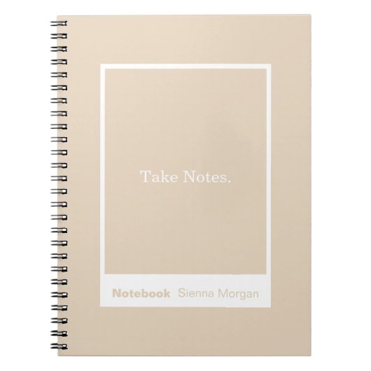 Soft Khaki/Beige Block Quote Classic Notitieboek (Voorkant)
