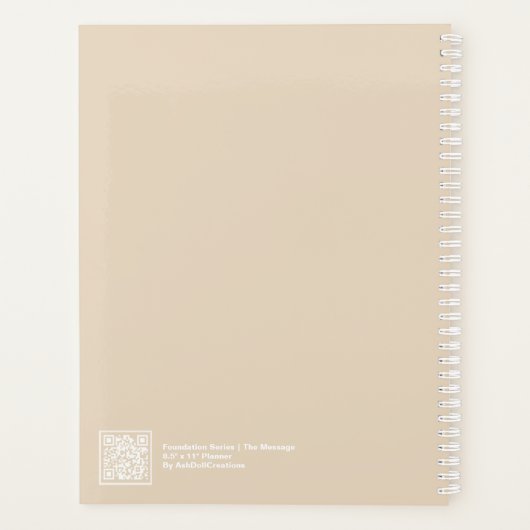 Soft Khaki/Beige Block Quote | Fully Customizable Planner (Achterkant)