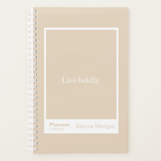 Soft Khaki/Beige Block Quote | Fully Customizable Planner (Voorkant)
