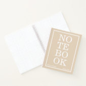 Soft Khaki/Beige Modern Big "NOTEBOOK" Notitieboek (Binnen)