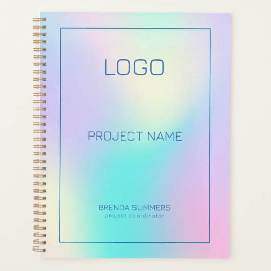 Soft kleuren holographic background 2 planner (Voorkant)