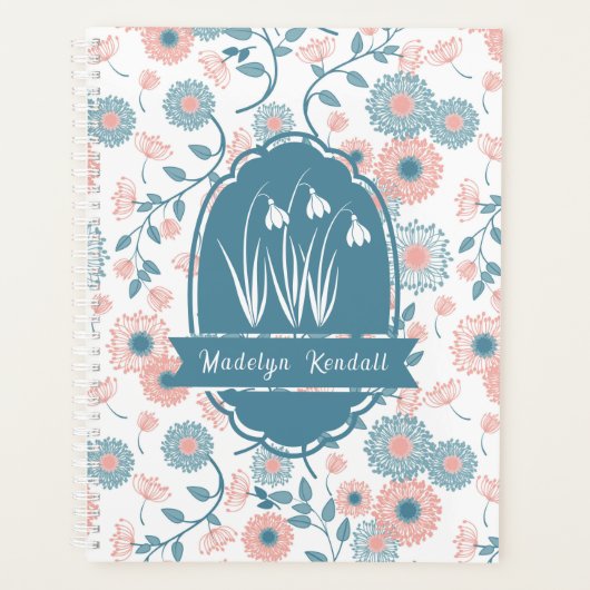 Soft Laurentian Floral Custom Name Planner (Voorkant)