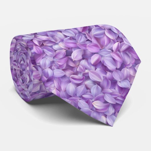 Soft Lavender Flower Petals Pattern Stropdas (Opgerold)