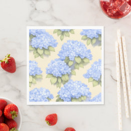 Soft Lemo Blue Hydrangea Standard Luncheon Napkins Servet