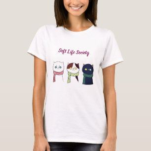 Soft Life Society Gezellige Kat Aesthetic T-Shirt