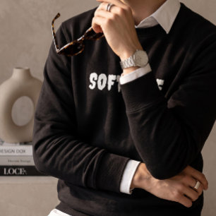 Soft Life Sweatshirt à col rond noir pour hommes