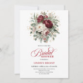 Soft Marsala Flowers Bridal Shower Invitation (Devant)