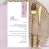 Soft Mauve, Personnalisé avec Nom Invité Menu Chic