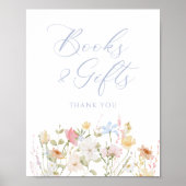 Soft Meadow Blue Script Boeken en geschenken Poster (Voorkant)